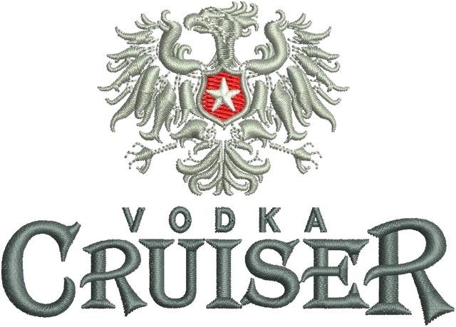 Motif de broderie Vodka Cruiser logo de vodka brodé sur tissu