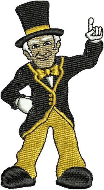 Motif de broderie Mascotte Wake Forest Demon Deacons brodé sur tissu