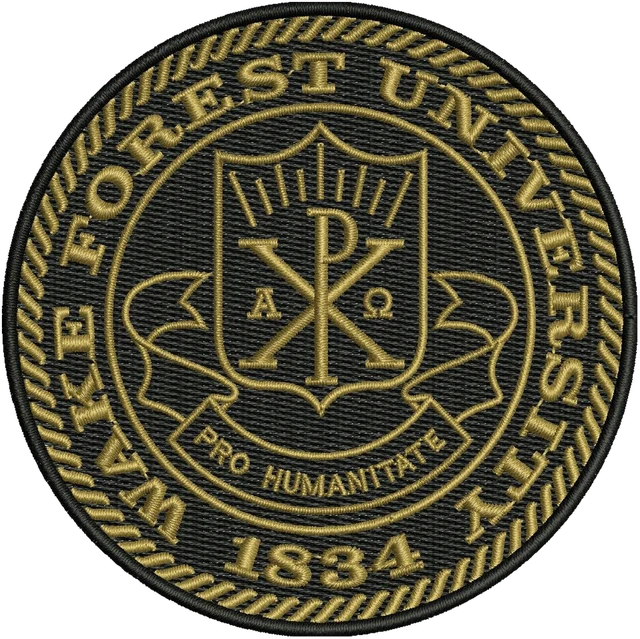 Stickdatei Wake Forest University Logo 3 Stickdatei auf Stoff gestickt