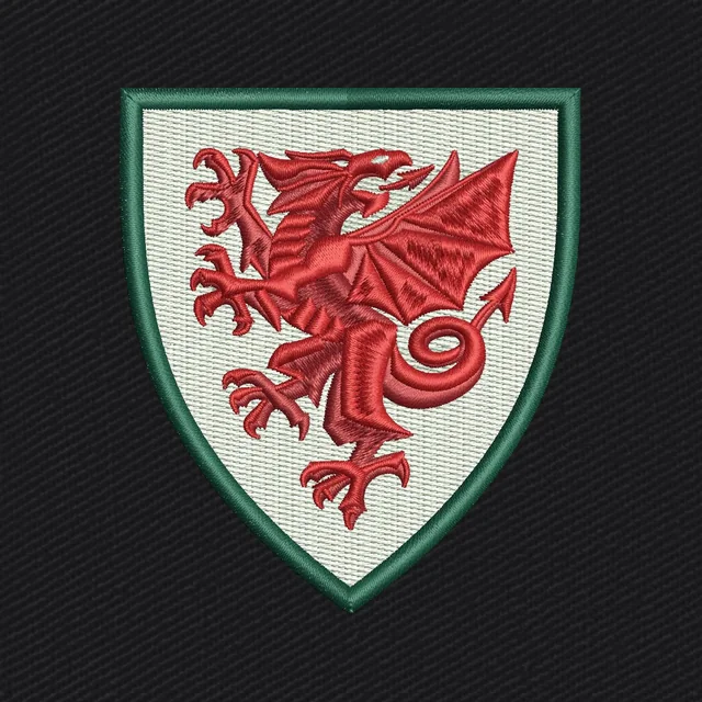 Wales roter Drache grünes Schild Stickdatei