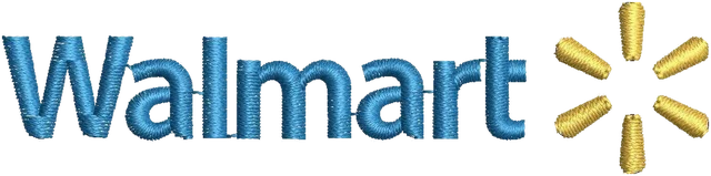 Walmart Logo Embroidery Design embroidery design shown stitched on fabric