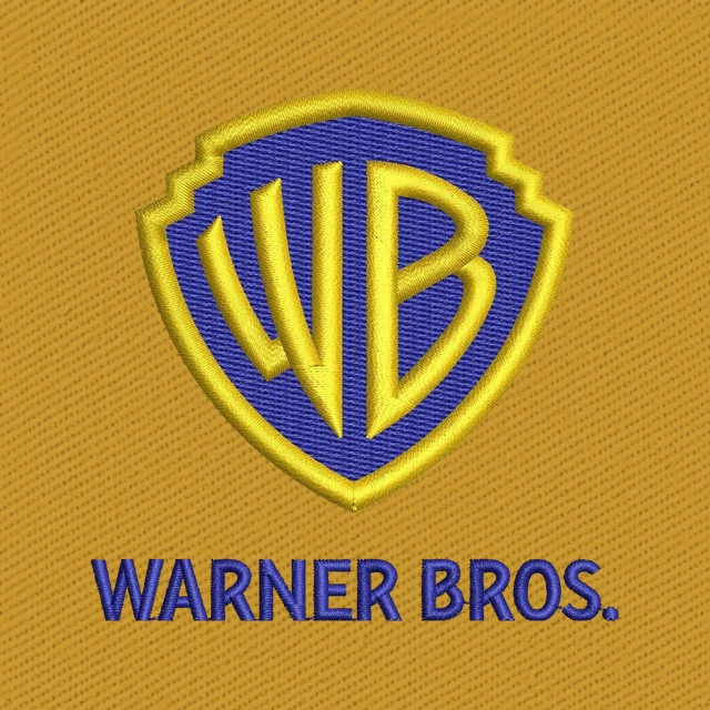 Motif de broderie Warner Bros écusson classique et texte