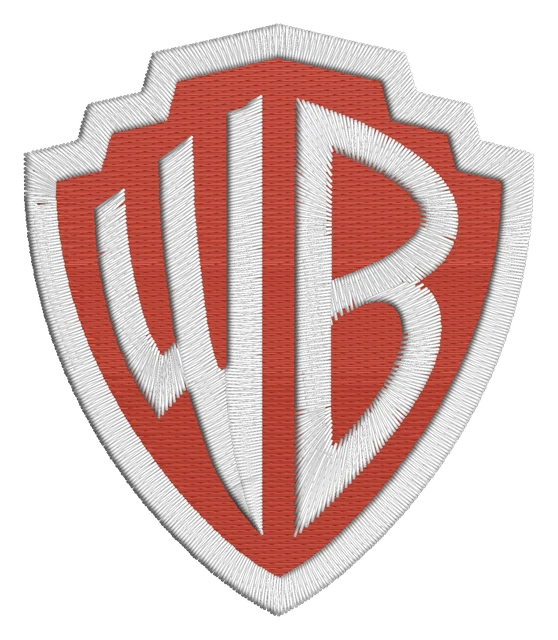 Warner Brothers Logo Embroidery Design embroidery design shown stitched on fabric