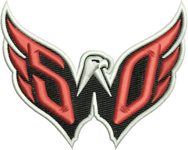 Washington Capitals 2025 Eagle Logo embroidery design shown stitched on fabric