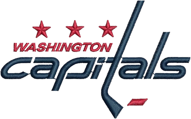 Stickdatei Washington Capitals Logo 2 Stickdatei auf Stoff gestickt