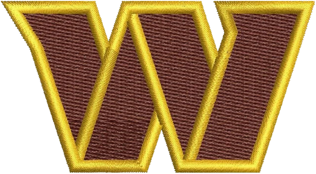 Diseño de bordado Washington Commanders logotipo sobre tela
