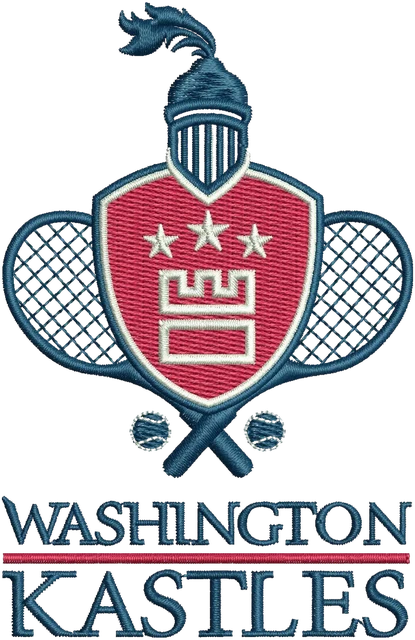 Washington Kastles Tennis Crest Embroidery Design embroidery design shown stitched on fabric