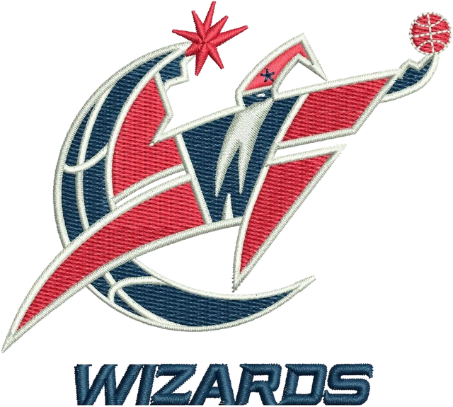 Ricamo Disegno da ricamo Washington Wizards W e pallone su tessuto