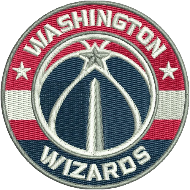 Washington Wizards Roundel Logo Embroidery Design embroidery design shown stitched on fabric