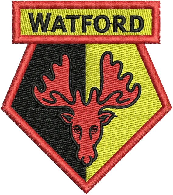 Diseño de bordado Watford Football Club logotipo sobre tela