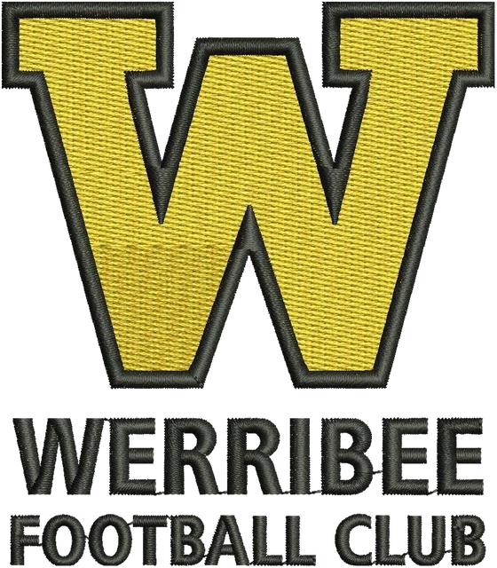 Ricamo Disegno da ricamo Logo W dorata Werribee Football Club su tessuto
