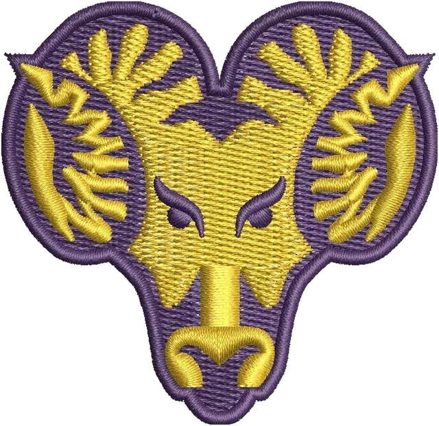 Diseño de bordado Logotipo del equipo de fútbol americano West Chester Golden Rams 2 sobre tela