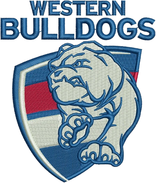 Motif de broderie Western Bulldogs logo brodé sur tissu
