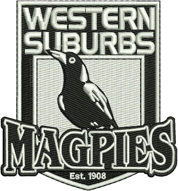Ricamo Logo Western Suburbs Magpies su tessuto