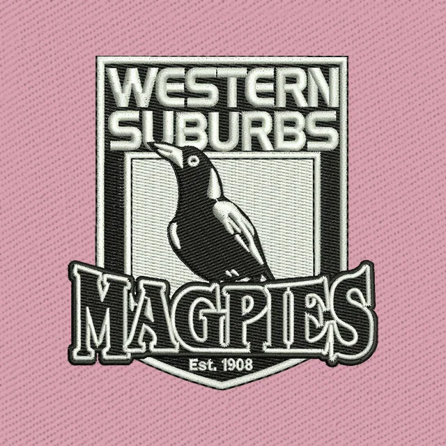 Western Suburbs Magpies Logo Stickdatei