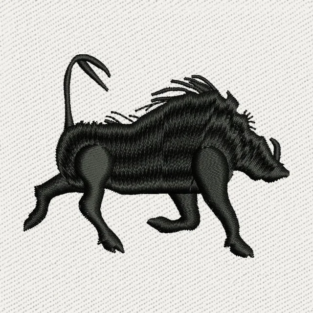 Schwarze Wildschwein-Silhouette laufend Stickdatei