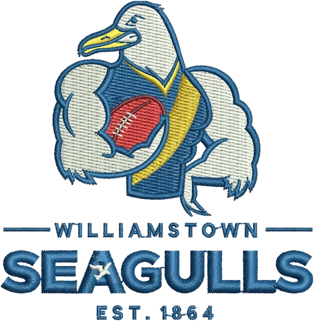 Motif de broderie Mascotte Williamstown Seagulls brodé sur tissu