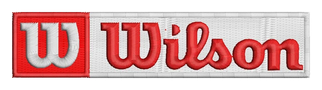 Stickdatei Wilson Logo Stickdatei auf Stoff gestickt