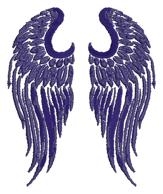 Motif de broderie Ailes brodé sur tissu