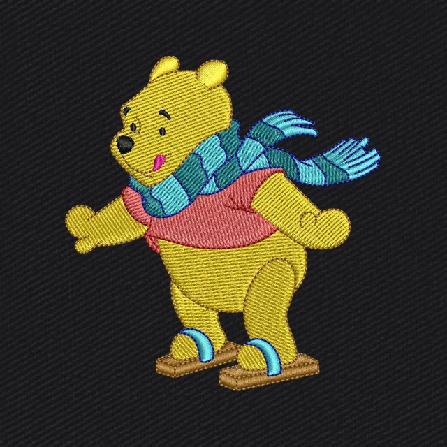 Winnie the Pooh che fa snowboard