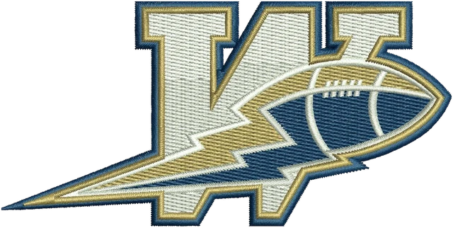 Winnipeg Blue Bombers Alternate Logo Embroidery Design embroidery design shown stitched on fabric