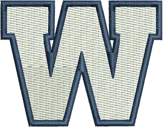Stickdatei Winnipeg Blue Bombers Logo Stickdatei auf Stoff gestickt