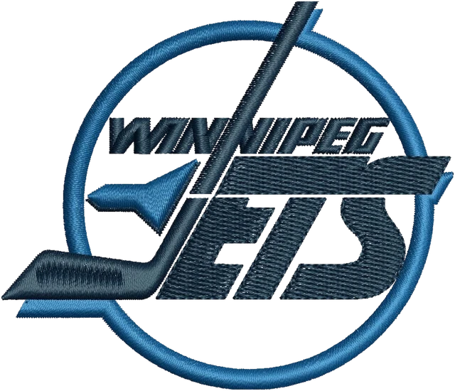 Stickdatei Winnipeg Jets Logo 2 Stickdatei auf Stoff gestickt