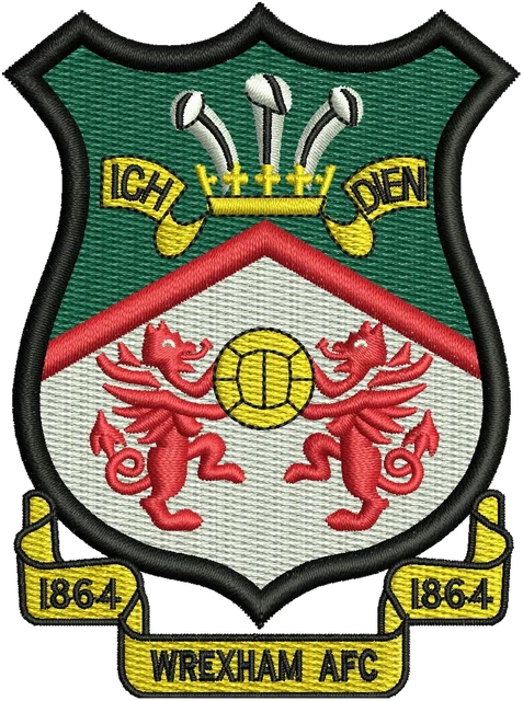 Diseño de bordado Wrexham Association Football Club logotipo sobre tela