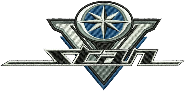 Yamaha V Star Logo Embroidery Design embroidery design shown stitched on fabric