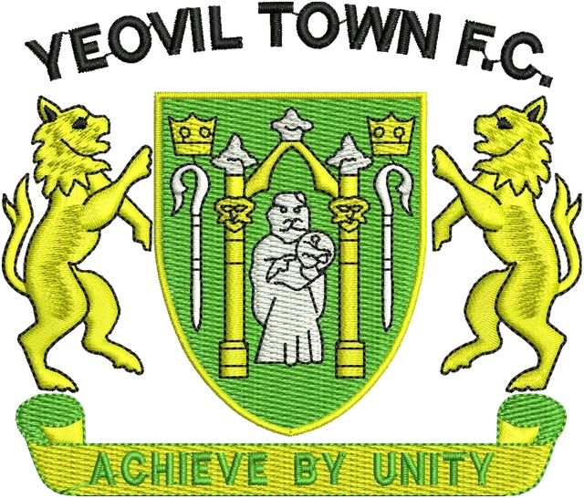Stickdatei Yeovil Town FC Wappen mit Löwen Stickdatei auf Stoff gestickt
