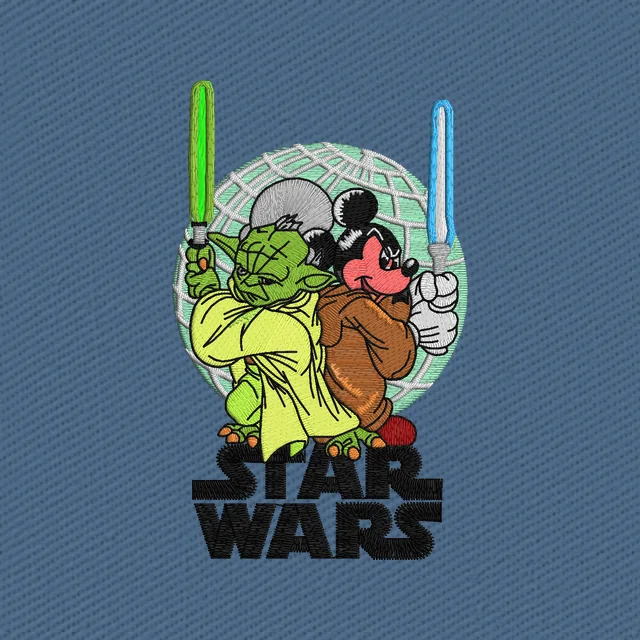Yoda and Mickey Mouse Embroidery Design