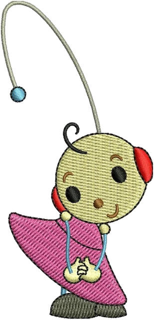 Zowie Polie Embroidery Design embroidery design shown stitched on fabric